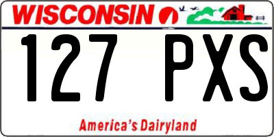 WI license plate 127PXS