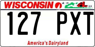 WI license plate 127PXT