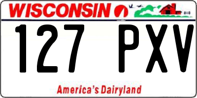 WI license plate 127PXV