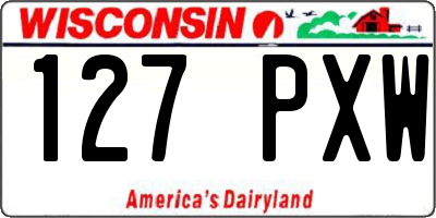 WI license plate 127PXW