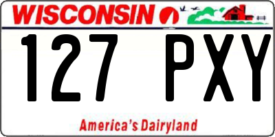 WI license plate 127PXY