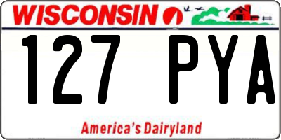 WI license plate 127PYA