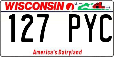 WI license plate 127PYC