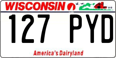 WI license plate 127PYD
