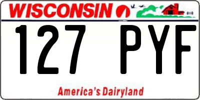 WI license plate 127PYF