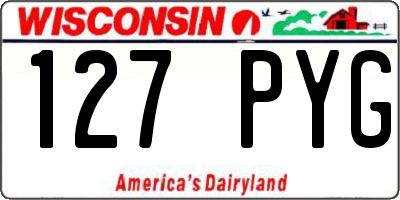 WI license plate 127PYG
