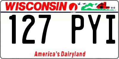WI license plate 127PYI
