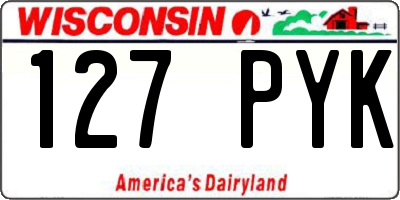 WI license plate 127PYK
