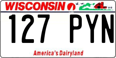 WI license plate 127PYN