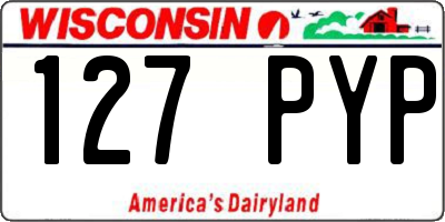 WI license plate 127PYP