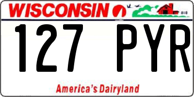 WI license plate 127PYR