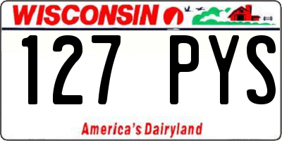 WI license plate 127PYS