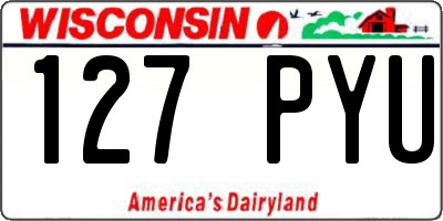 WI license plate 127PYU