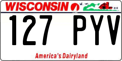 WI license plate 127PYV
