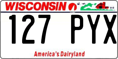 WI license plate 127PYX