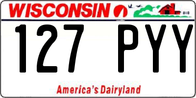 WI license plate 127PYY