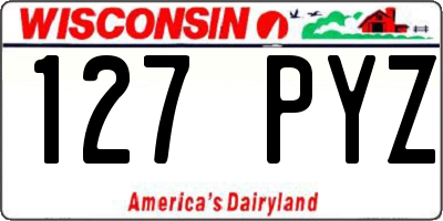 WI license plate 127PYZ