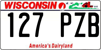 WI license plate 127PZB