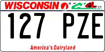 WI license plate 127PZE