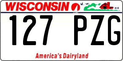 WI license plate 127PZG