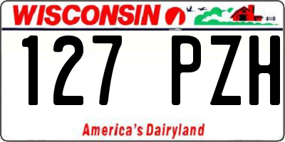 WI license plate 127PZH