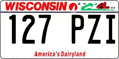 WI license plate 127PZI