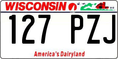WI license plate 127PZJ