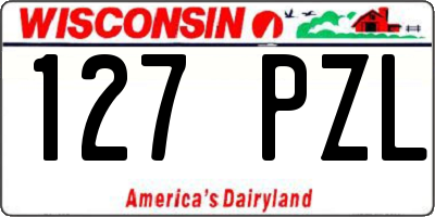WI license plate 127PZL