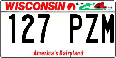 WI license plate 127PZM