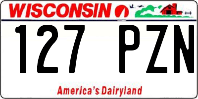 WI license plate 127PZN