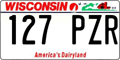 WI license plate 127PZR