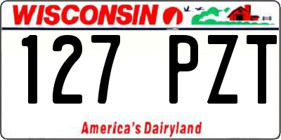 WI license plate 127PZT