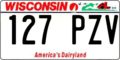 WI license plate 127PZV
