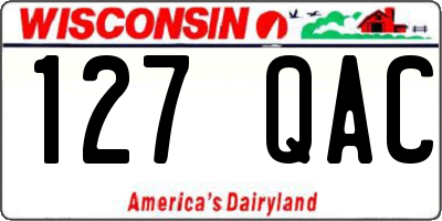 WI license plate 127QAC