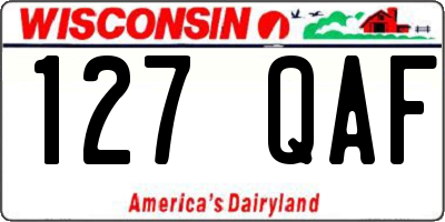 WI license plate 127QAF