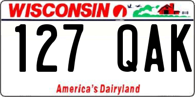 WI license plate 127QAK