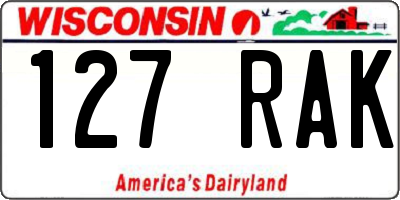 WI license plate 127RAK