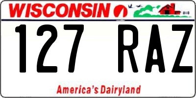 WI license plate 127RAZ