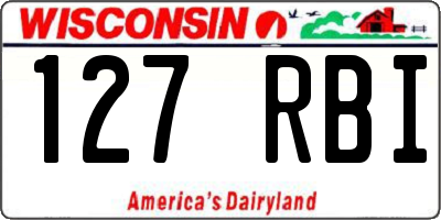 WI license plate 127RBI