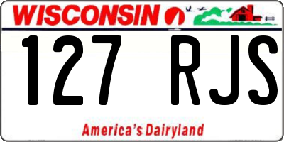 WI license plate 127RJS