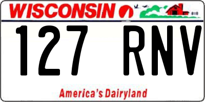 WI license plate 127RNV