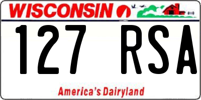 WI license plate 127RSA