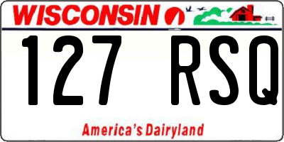 WI license plate 127RSQ