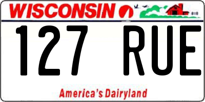 WI license plate 127RUE
