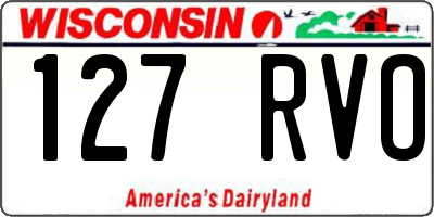 WI license plate 127RVO