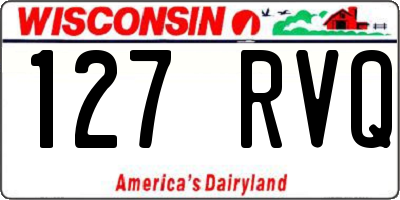 WI license plate 127RVQ