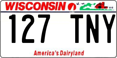 WI license plate 127TNY