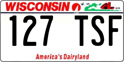 WI license plate 127TSF