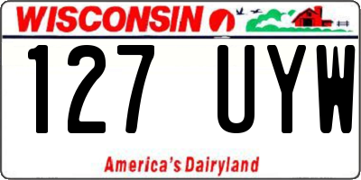 WI license plate 127UYW