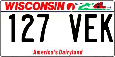 WI license plate 127VEK